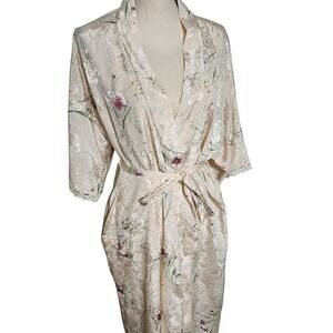 VTG Women's Feminine Floral Silky Slip Dress & Robe Size M/L California Dynasty